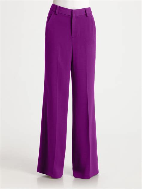 Lyst Alice Olivia High Waisted Wide Leg Pants In Purple