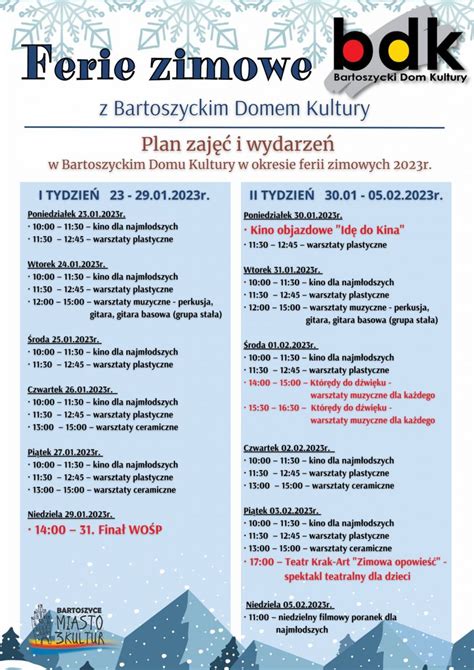 Ferie Zimowe 2023 Z Bartoszyckim Domem Kultury Mazury Travel