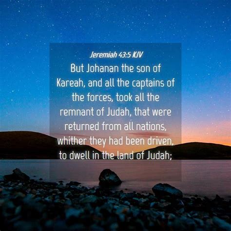 Jeremiah Kjv But Johanan The Son Of Kareah And All The