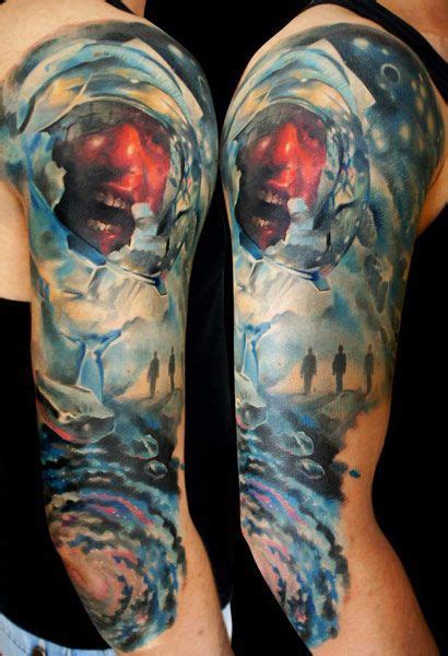 Tattoo By Andrey Grimmy Post 6057 Astronaut Tattoo Half Sleeve