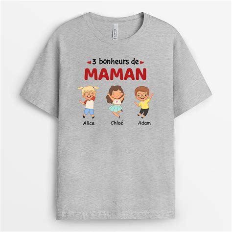 Bonheurs De Mamie Maman Cadeau Personnalisé T Shirt Pour Maman Mam