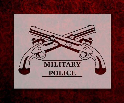 Amazon Military Police Crossed Pistols Stencil Template Reusable 8