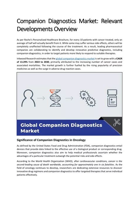 Ppt Companion Diagnostics Market Relevant Developments Overview