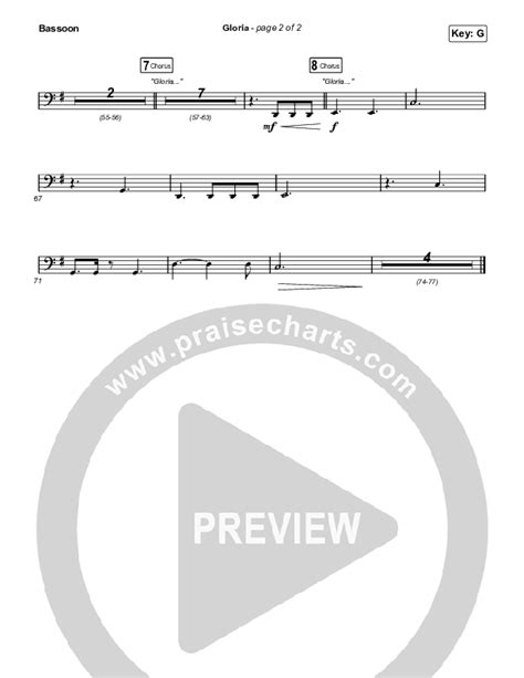 Gloria Bassoon Sheet Music Pdf Chris Tomlin Praisecharts