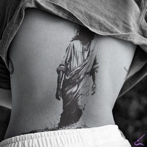 Jesus Walking on Water Tattoo Design: High-resolution PNG, SVG Stencil ...