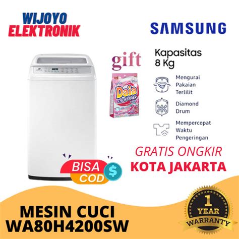 Jual MESIN CUCI SAMSUNG 1 TABUNG 8 KG WA80H4000 Jakarta Barat