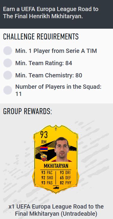 Fifa Henrikh Mkhitaryan Rttf Sbc Announced Requirements And