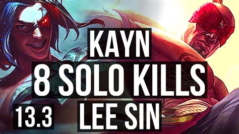 KAYN Vs LEE JNG Rank 4 Kayn 69 Winrate 8 Solo Kills Godlike