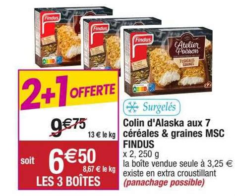 Offre Colin D Alaska Aux C R Ales Graines Msc Findus Chez Migros France