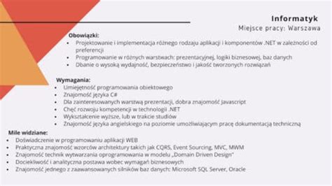 Wzór Cv Dla Informatyka Wzory Cv It Experci Kariery