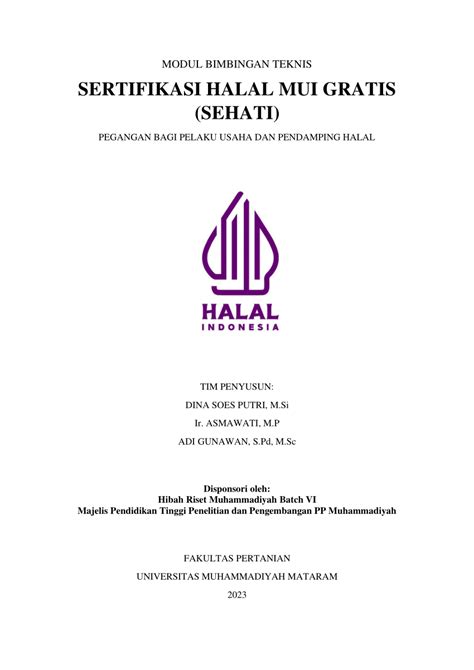 PDF SERTIFIKASI HALAL MUI GRATIS SEHATI