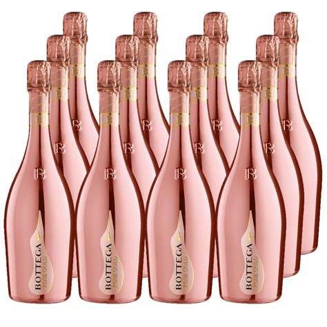 Bottega Gold Rose Sparkling 75cl Crate Of 12 Prosecco Bottled Boxed