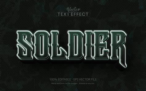 Soldat Effet De Texte Modifiable Style De Police Illustration Graphique