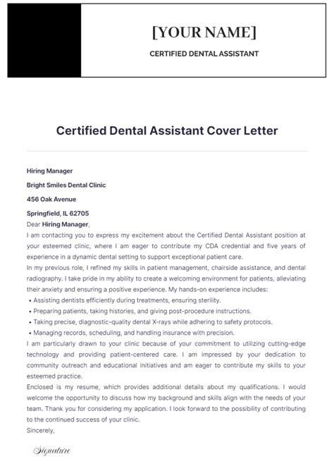dental assistant cover letter 6