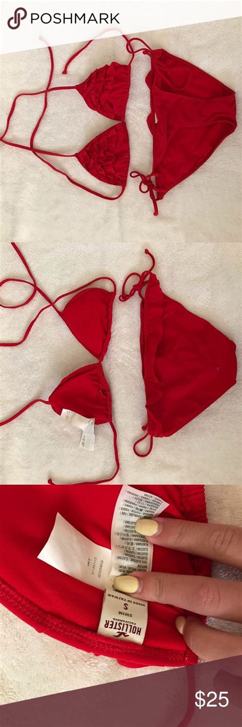 Red Ruffled Bikini Set Ruffled Bikini Bikinis Bikini Set