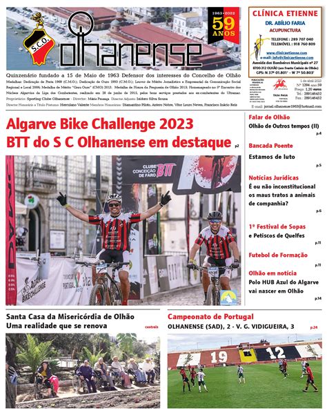 Jornal O OLHANENSE 01 04 2023 Sporting Clube Olhanense