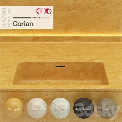 Dupont Corian Kitchen Countertops Brown 4 3DModel 3DSKY Decor Helper