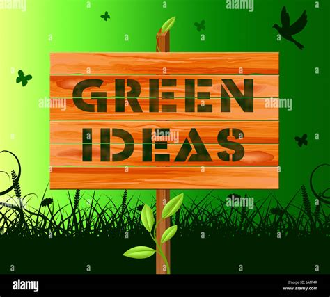 green ideas sign means eco concepts  illustration stock photo alamy
