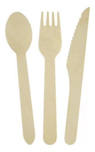 Juego De Cubiertos De Madera Desechables Biodegradables Cuc Envío Gratis