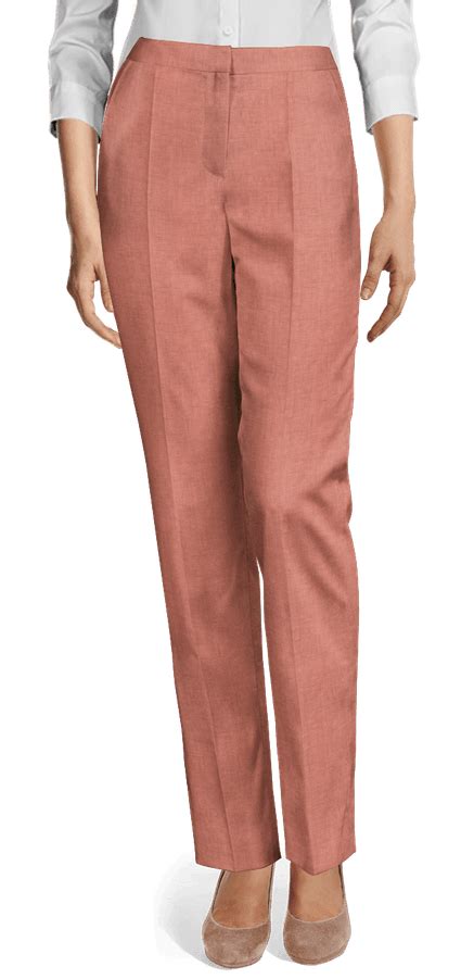 Light Pink Linen Pantsuit With Peak Lapels Sumissura