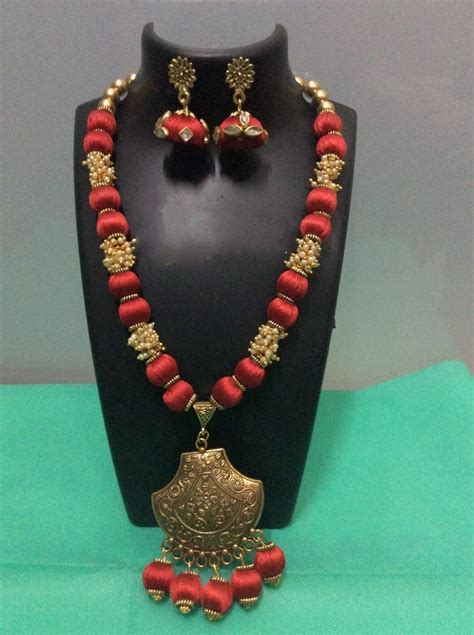 Red Silk Thread Necklace Set Box At Rs 270 Set In Raigad ID 25938063262