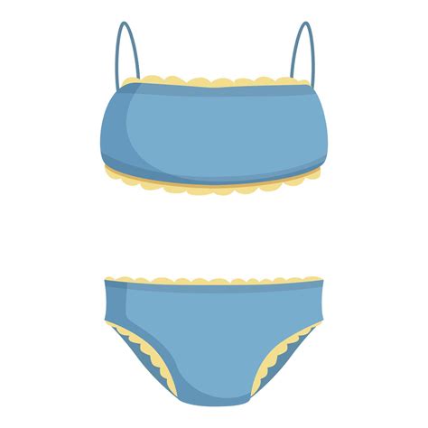 Blue And Yellow Women S Bikini Swimwear Illustration 45495998 Vector