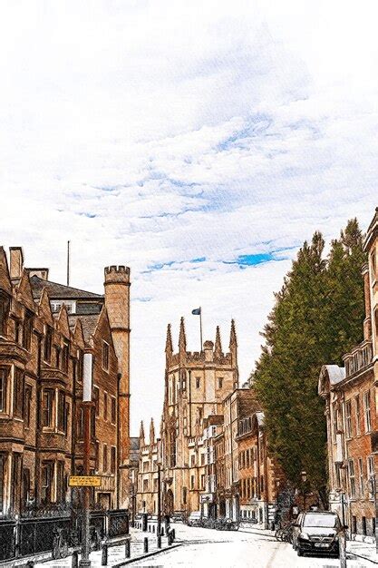 Premium Photo Cambridge Uk Beautiful Color Sketch