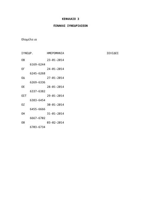 DOC ΠΙΝΑΚΑΣ ΣΥΝΕΔΡΙΑΣΕΩΝ ΤΟΜΟΣ Θ ΟΒ ΟΘ DOKUMEN TIPS