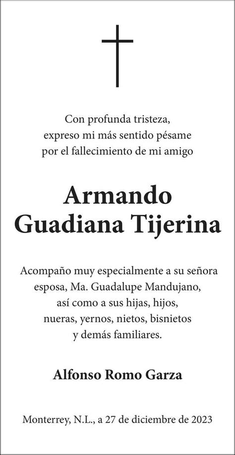 Armando Guadiana Tijerina Obituario Esquela