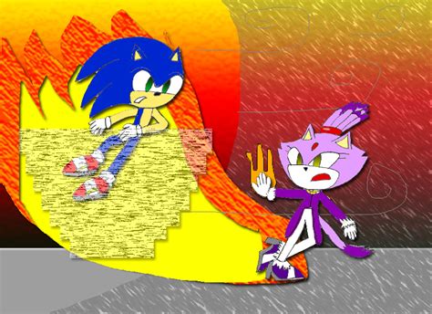 Sonic vs. Blaze by StrobelightMaster on DeviantArt