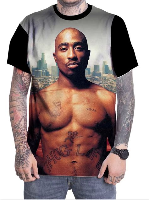 Camiseta Camisa Personalizada Tupac Shakur Rapper No Elo Station