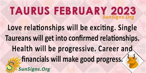 Taurus February 2023 Monthly Horoscope Predictions Sunsigns Org