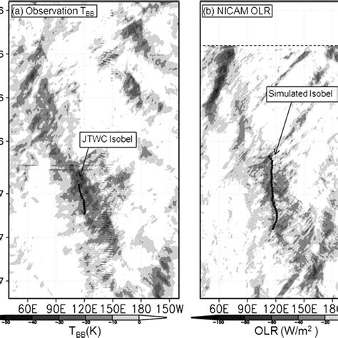 Hovmö ller diagrams of anomalies of a CPC IR and b NICAM OLR