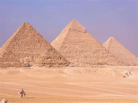 Beautiful View Towards The Three Pyramids Of Giza Egypt Stock Photo