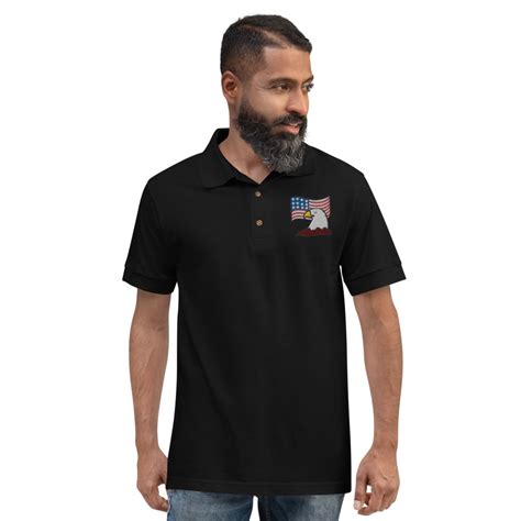 ️ ️ Embroidered Polo Patriotic Shirt | ️ Patriotic clothing USA