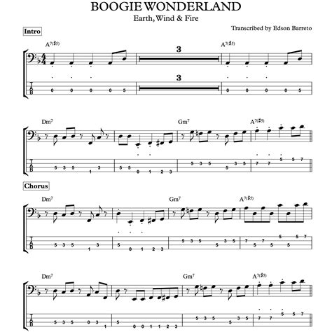 BOOGIE WONDERLAND (Earth, Wind & Fire) Bass Score & Tab Lesson - Edson Renato Vitti Barreto ...