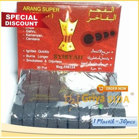 Jual Arang Super Syisyah Briket Alfahm Arang Dupa Bukhur Arang Shisha