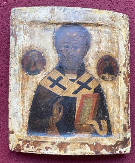 Icon St Nicholas Wood Early Th Century Catawiki