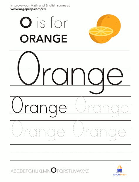 Trace The Word Orange” Argoprep