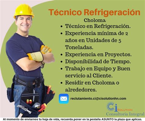 Técnico Refrigeración Choloma Cortes