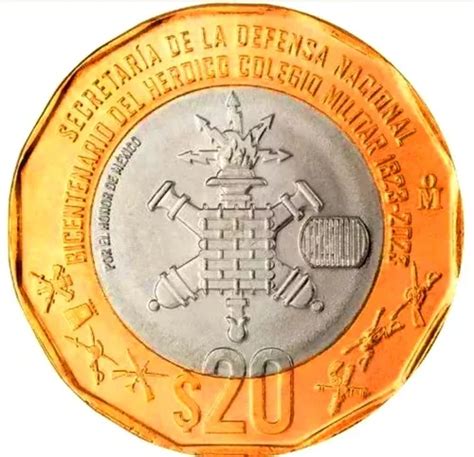 Moneda 20 Bicentenario Heroico Colegio Militar 2023