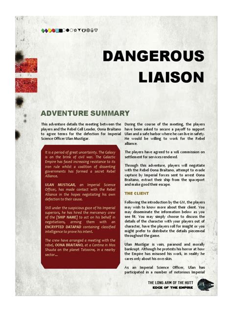 Eote Homebrew Dangerous Liason Introductory Scenario Pdf