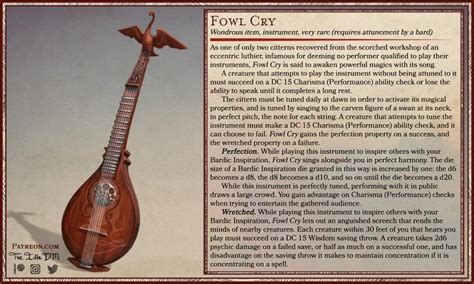 Fowl Cry — Magic instrument for both the best and worst performers ...