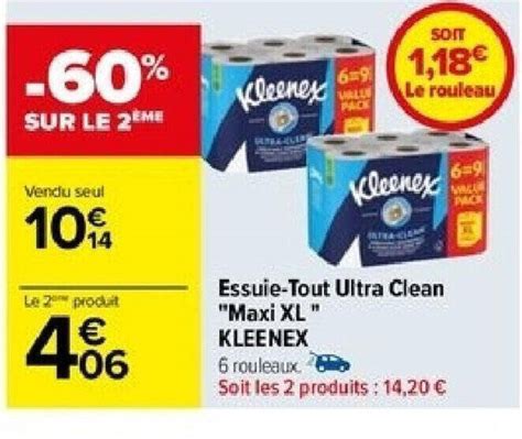 Promo Essuie Tout Ultra Clean Maxi XL KLEENEX Chez Carrefour