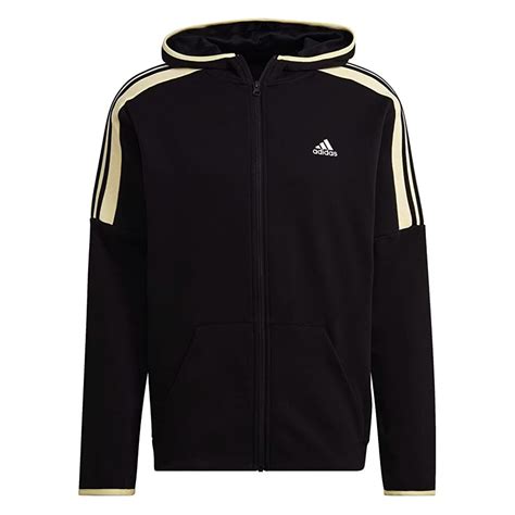 Adidas Uomo Tuta Completa MTS Fleece CB Nero Felpata Con Cappuccio