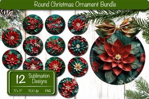 3d Christmas Ornament Bundle Sublimation Graphic By Createya Design · Creative Fabrica