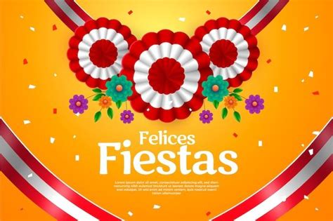 Fondo Realista De Fiestas Patrias Con Rosetas Vector Gratis En 2024