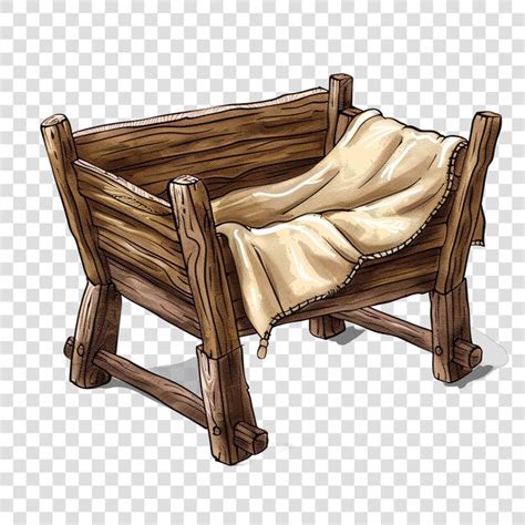 Wooden Cradle Christian Illustration Premium AI Generated PSD