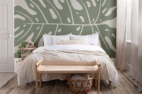 Green Giant Monstera Leaf Wallpaper Mural Hovia