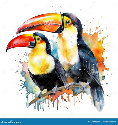 Watercolor Toucan, Illustration AI Generative Stock Illustration ...